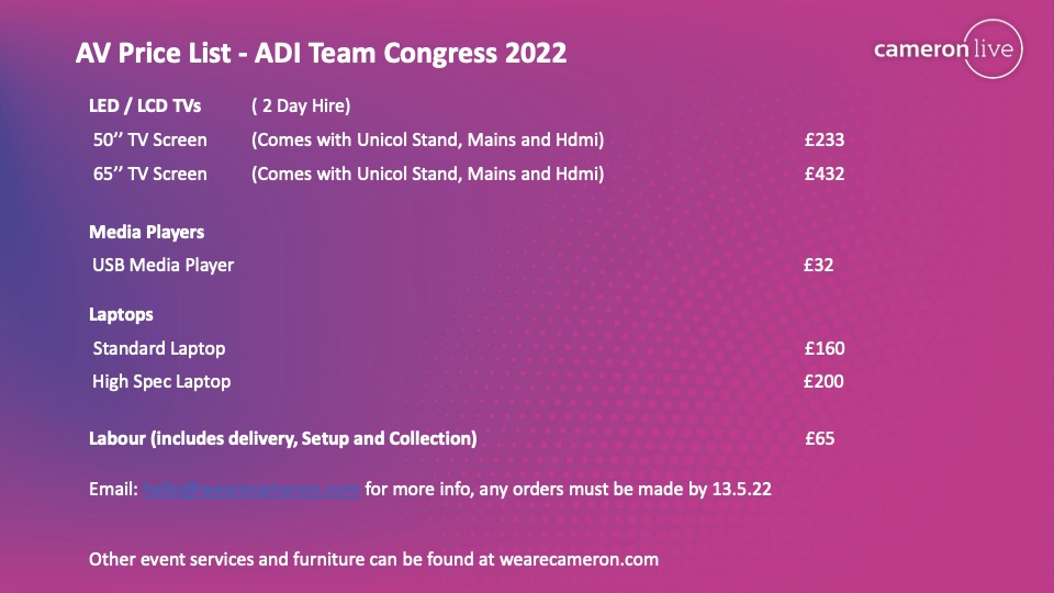 AV Price List AV Price List