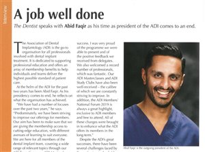 Abid Faqir on the end of his ADI Presidency